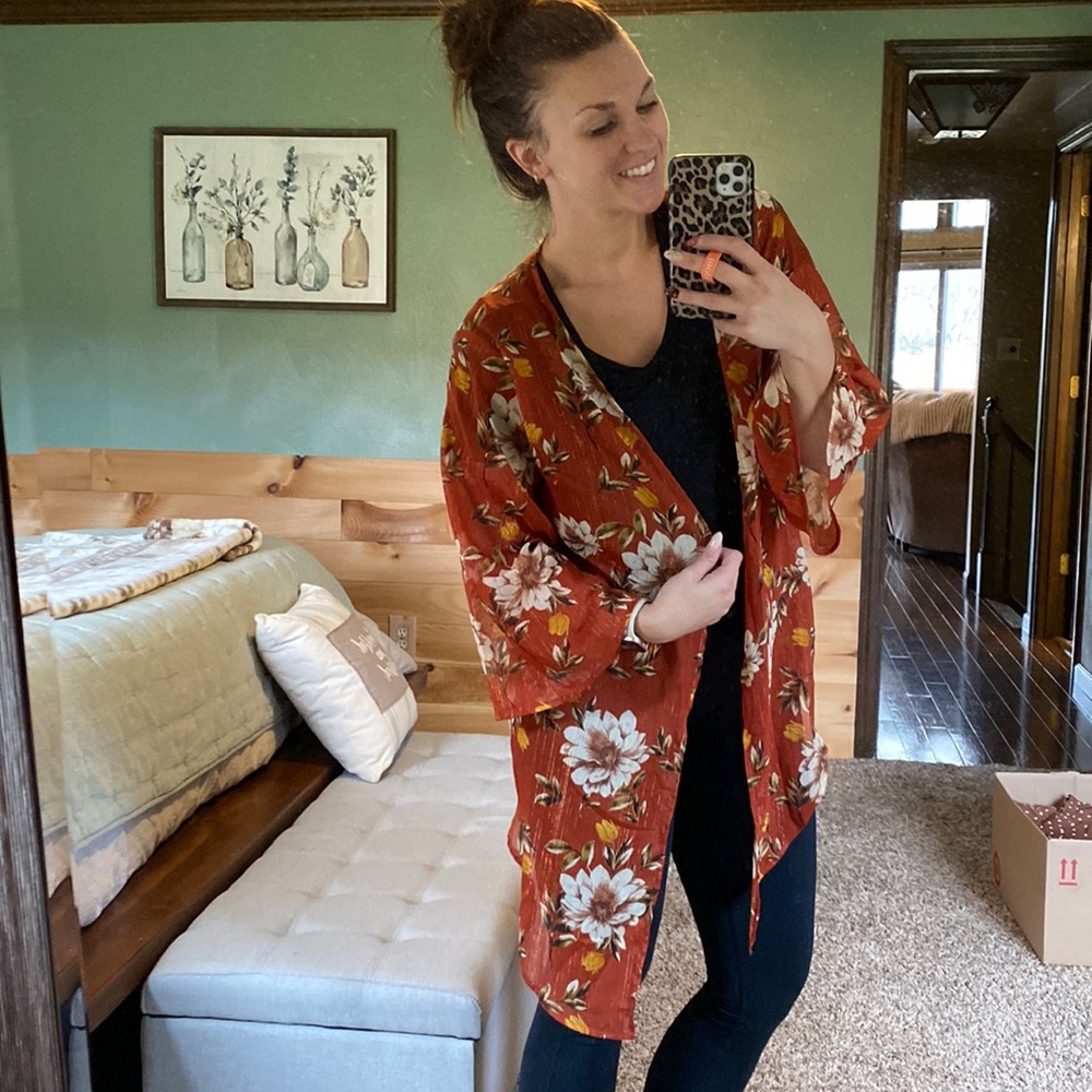 Maurice’s flowered orange kimono